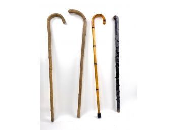 Antique Walking Sticks And Bent Wood Canes