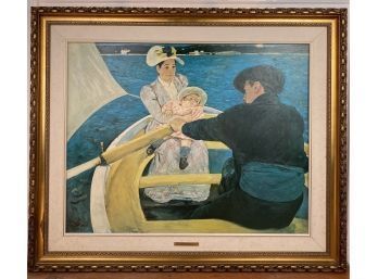 'The Boating Party' Mary Cassatt - Rendering Of Oil On Canvas Painting, In Frame