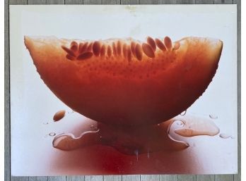 Large Color Print  On Mason Board - Still Live Of Melon Slice -