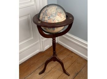 Thomas Pacconi Classics World Globe In Wooden Stand Pedestal And Tripod Stand