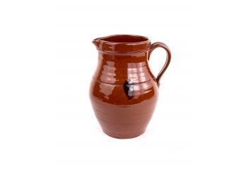 Vintage Stone Ware Pottery Large Brown Pitcher