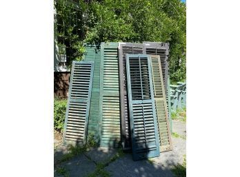 9 Antique Shutters From This Sag Harbor Residence, Painted Black, White, Green