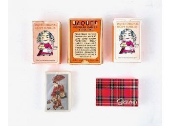 5 Various Vintage Decks Of Playing Cards