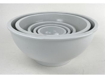5 Weimar Porzellan White Nesting Bowls Made In Germany