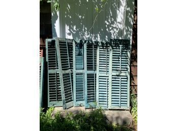 6 Antique Shutters Painted Green From The Sag Harbor Residence