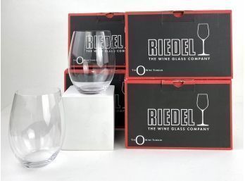 4 Boxes Of 2 Stemless Riedel Crystal Wine Glasses