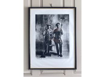 Framed Reproduction Of An Irving Penn Black And White Photograph 'Lorry Washers'