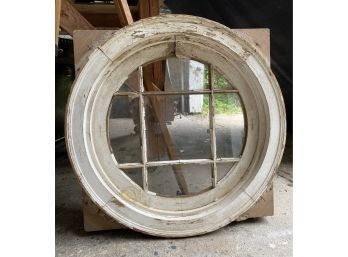 Architectural Salvage - Antique Round Window With Box Frame