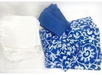 Ralph Lauren And Williams Sonoma Blue And White Table Linens