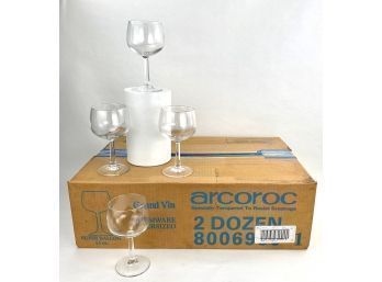 3rd Box Of 24 Arcoroc Stemmed Wine Glasses