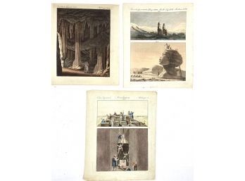 Three Antique Color Plates From A Book, On Egypt