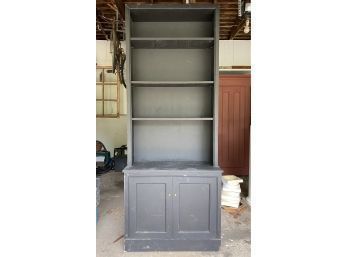 Custom Built Wood Shelving Unit, Painted Black -