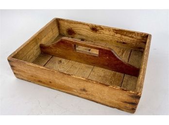 Antique Pine Cutlery Box Or Carpenters Tool Holder