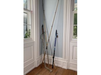 5 Antique And Vintage Fishing Poles, Rods - Ranger 500 & Okuma