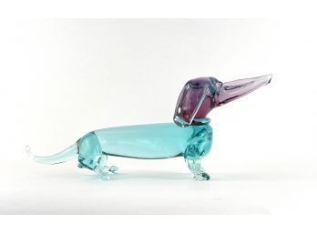 Murano Art Glass Dachshund Dog Figure Sculpture