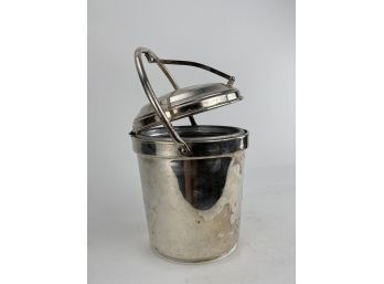 Silver Plate Ice Bucket With Hinged Lid