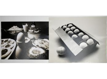 Two Original Black And White Photographic Still Life Prints, Eggs