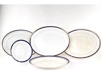 Assortment Of Burgess & Leigh Semi - Porcelain Platters And Plates From Essex, England
