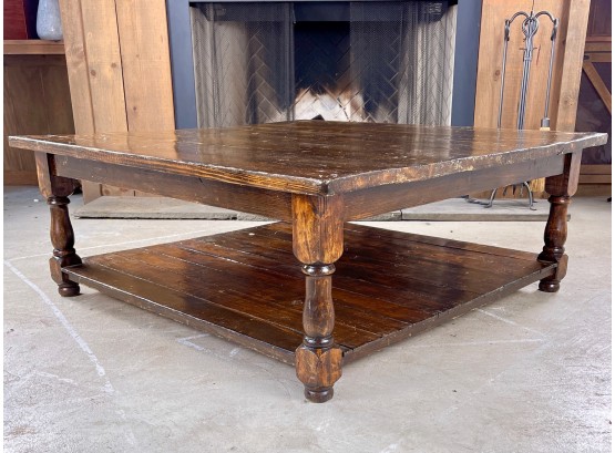 Antique Pine Rustic Or Farmhouse Coffee Table