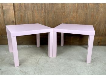 Pair Pink Swedish Modern Side Tables