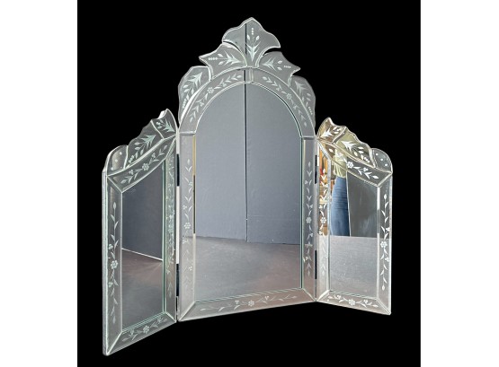 Vintage Venetian Folding Mirror - Table Top