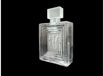 Lalique Glass Decanter Or Parfume Bottle With Three Female Figures