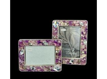 Amethyst And Swarovski Encrusted Picture Frames 5 X 7 And 4 X 6'