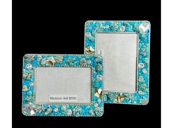 Ferrare, Turquoise Stone And Swarovski Encrusted Picture Frames