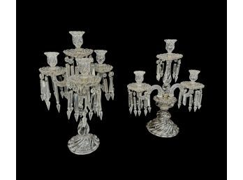 Vintage Large Baccarat Crystal Candelabras
