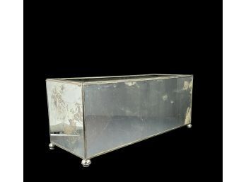 Antiqued Mirror Covered Planter Box