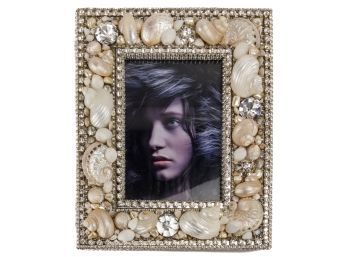Swarovski And Shell Encrusted, 5 X 7' Picture Frame