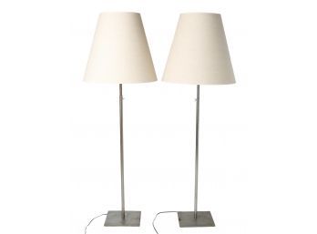 Pair Of Adjustable Metal Floor Lamps