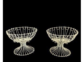 Pair Vintage Wire Fruit Basets