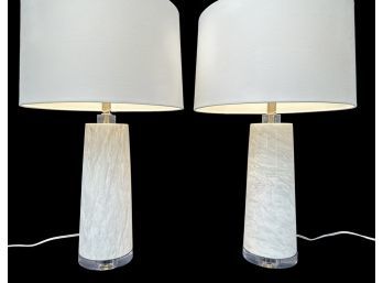 Lucite And Resin MCM Table Lamps