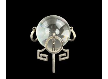 Phenomenal Clear Glass Globe On Brushed Nickel Stand