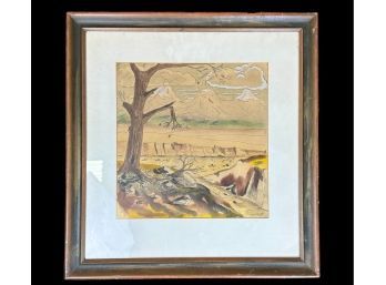 Watercolor Of A Landscape - Dick Ziedman, 1948