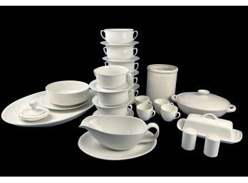 Arzberg 2221 Grand Prix Germany White Ceramic Tableware Set - 29 Pcw