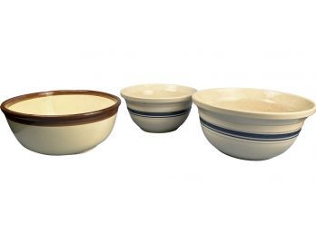 Three Large Vintage USA Ceramic Bowls