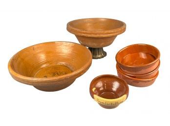 Mediterranean Terracotta Serving Bowls - 6 Pcs Assorted Types And Sizes
