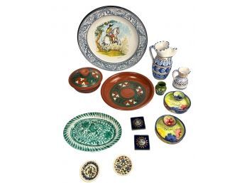 Mediterranean Ceramic Hand Painted Serveware Assorted Group