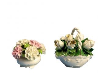 Porcelain Floral Arrangements, Miniatures Golden Crown E&R England