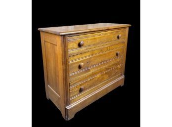 Antique Oak Three Drawer Chest Of Drawers