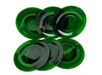 13' Vintage Green Glass Plate Chargers