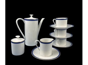 Arzberg Germany, Grand Prix Bleu Tea Set With Cups And Saucers - 10 Pcs