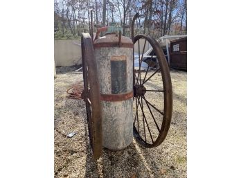 Antique Wheel To Fire Kiddie Soda Acid Fire Extinguisher / Fire Engine With Hose