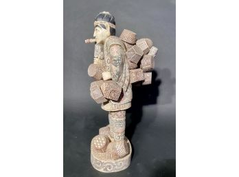 Vintage Large Bovine Bone Chinese Man Carrying Water Containers