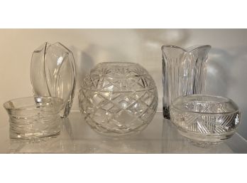 Villeroy & Boch And Polish Cut Crystal Vases