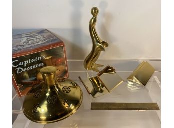 Assortment Of Brass Desk Top Objects