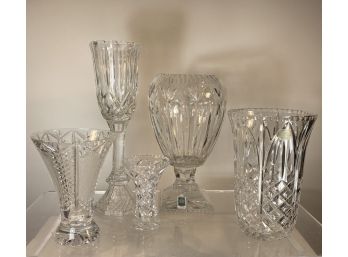 Assorted Cut Crystal Vessels Avitra, Fifth Avenue And Polish Crystal