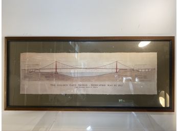 Print - Authentic Architectural Rendering Of The Golden Gate Bridge, Framed